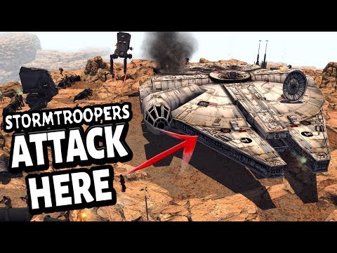 Storm Troopers ATTACK the Millennium Falcon ! Han Solo Defends ! Star Wars GAW mod
