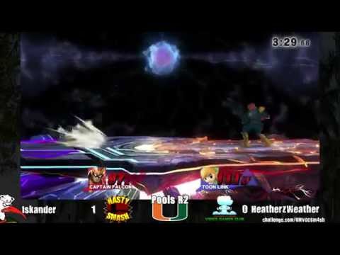 UM Sm4sh Tourney - Iskander (Mario, Cpt. Falcon) vs HeatherZWeather (Toon Link)  ~Pools R1