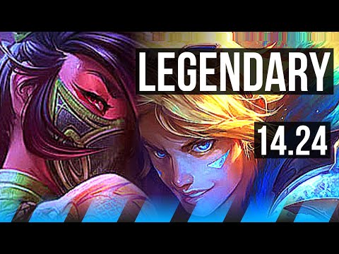 AKALI vs EZREAL (MID) | 8/0/2, Legendary | KR Diamond | 14.24