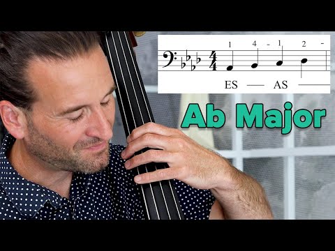 Ab major one octave scale for double bass