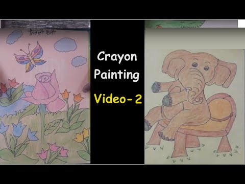 Crayon Drawing Multiple options for Beginners Video, how to make scrapbook for school project