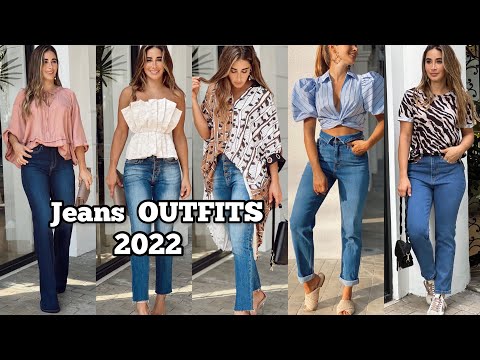 MODA 2022 OUTFITS CON JEANS / LOOKS BÁSICOS CASUALES MODA 2022 MUJER / IDEAS CASUALES CON JEANS 2022