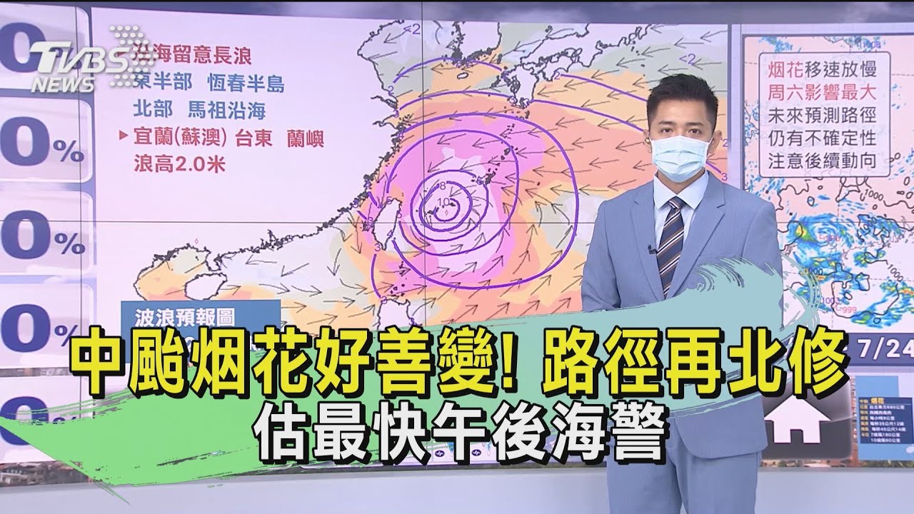 中颱「烟花」好善變!路徑再北修 估最快午後海警