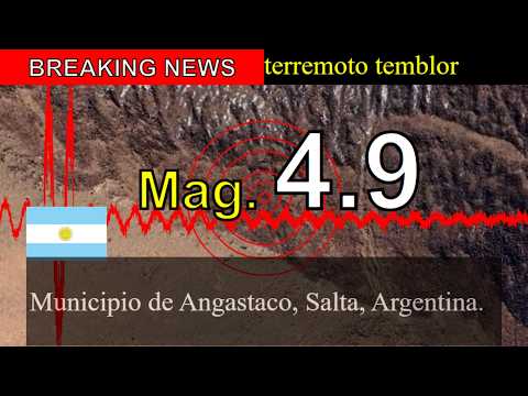 😱🚨Última hora: Un terremoto de magnitud 4,9 sacude el municipio de Angastaco, Salta, Argentina.