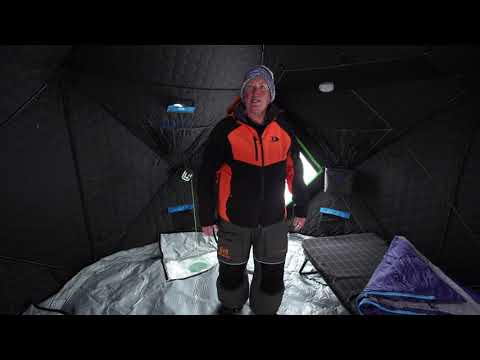 Sleep on the Ice in your Clam Hub Shelter
