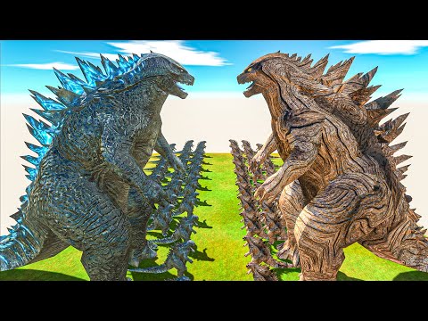 Legendary Godzilla War - Growing Godzilla 2014 VS Ancient Tree Godzilla, Size Comparison Godzilla