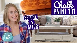 DIY FARMHOUSE TABLE ❤️ Best way to chalk paint furniture!