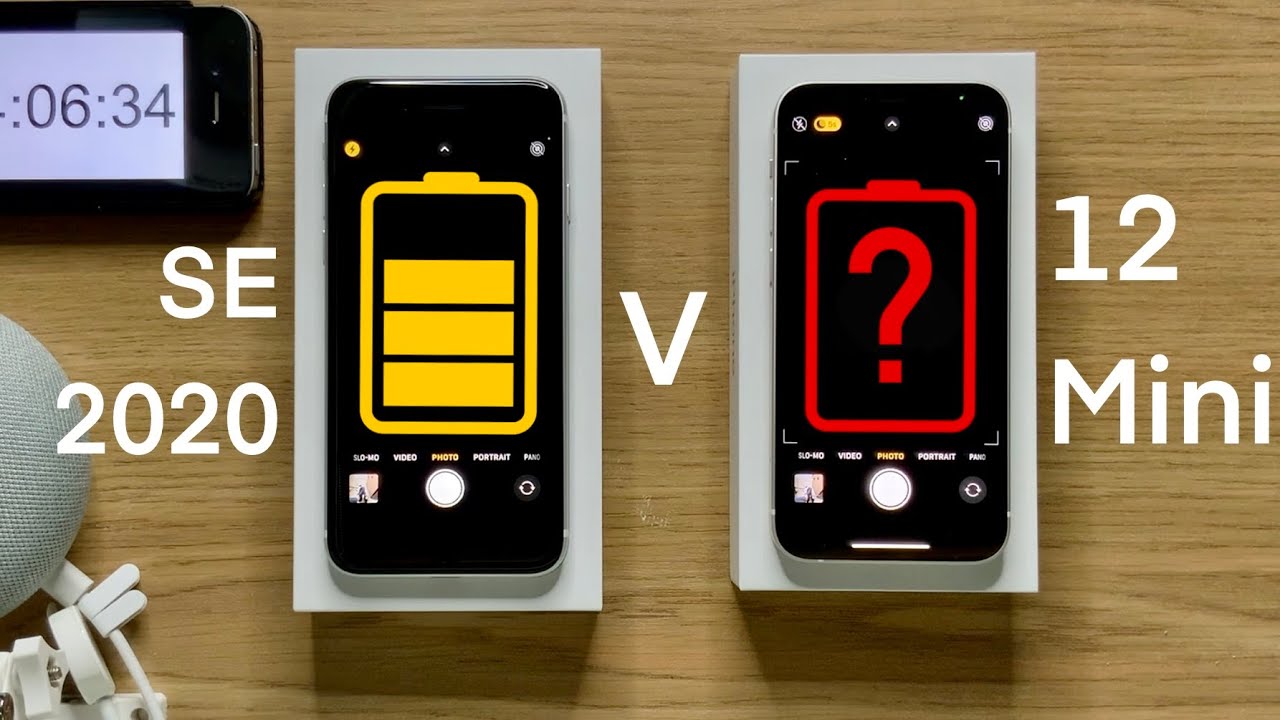 iPhone 12 mini BETTER than SE? iPhone 12 mini battery drain test vs iPhone SE 2020