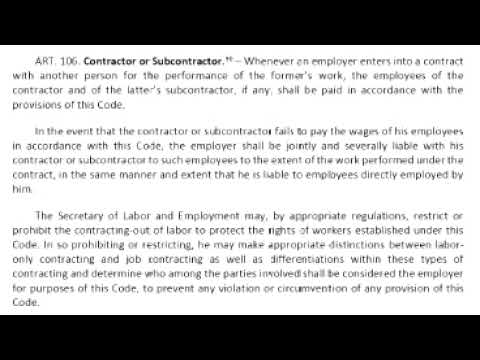 Article 106 of the Labor Code