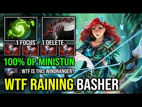 WTF RANGED BASHER 100% Raining Ministun 1 Focus = 1 Delete Can't Stop Windranger Dota 2
