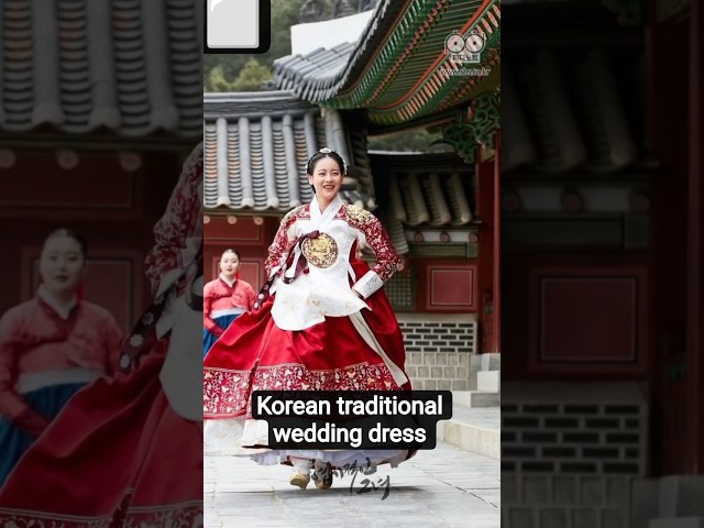 Vídeo relacionado con ZNLFS Vestido tradicional coreano de Hanbok de manga larga para mujer, disfraz de palacio, boda, baile, con detalles florales bordados, L
