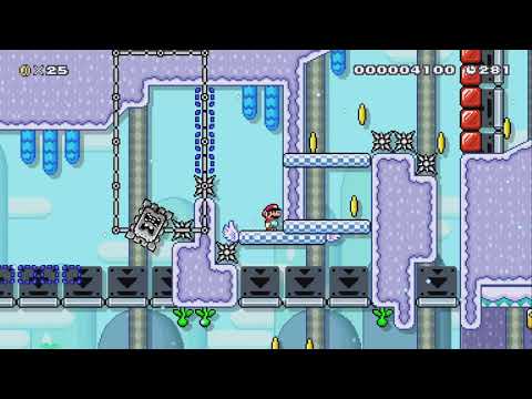 Mario snow adventure =D. (1-3) by David-SMM2 - Super Mario Maker 2 - No Commentary 1bv