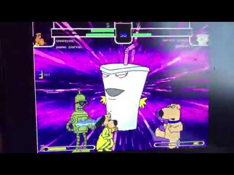 Mugen. Brian Griffin&Wonder Dog vs Master Shake& Bender
