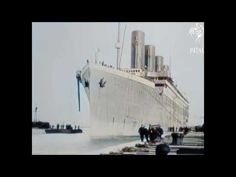 TITANIC + OLYMPIC LEAVING PORT | FULL COLOR HD | REAL FOOTAGE
