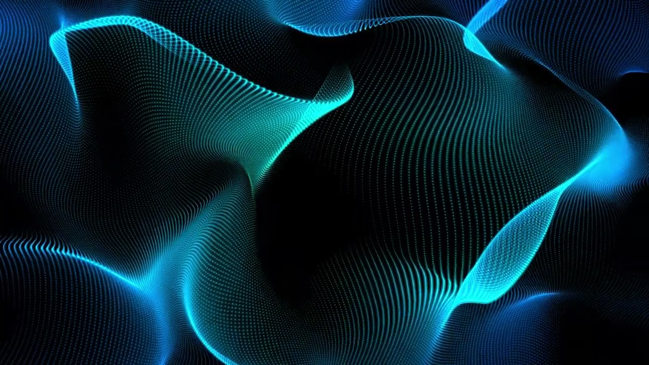 Futuristic blue wave surface animation technology background