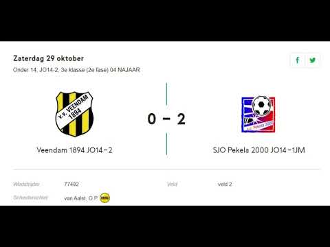 Voetbalwedstrijd 29-10-2022 Veendam1894 JO14-2 SJO Pekela 2000 JO14-1JM