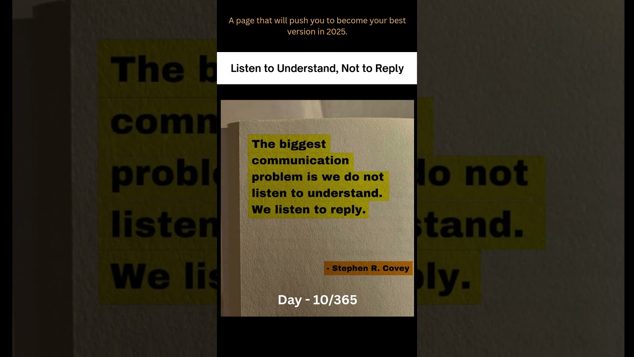 Listen to Understand, Not to Reply... #inspiration #success #motivation #shorts #activelistening