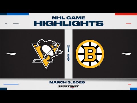 NHL Highlights | Penguins vs. Bruins - March 3, 2026
