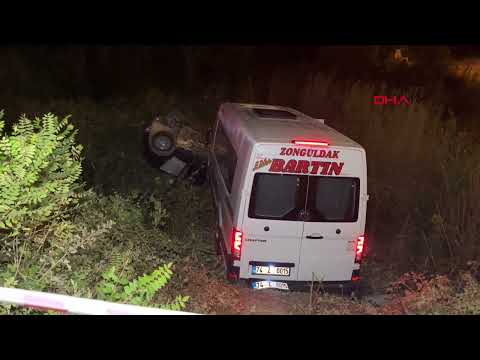 Bartın’da Feci Kaza: İki Araç Şarampole Devrildi, 11 Kişi Yaralandı, kaza kamerada