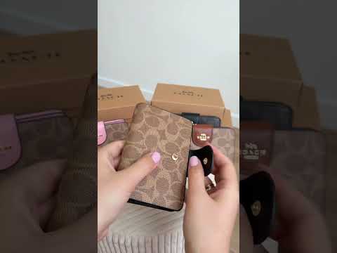 Coach medium zip wallet гаманець коач рожевий натуральна шкіра подарункове пакування накладний платіж - фото 1 - id-p2662745488