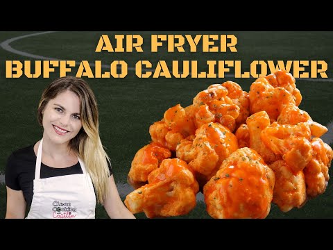Air Fryer Buffalo Cauliflower Recipe - Great for Super Bowl 2021! Light, Healthy, Plant-based, Vegan