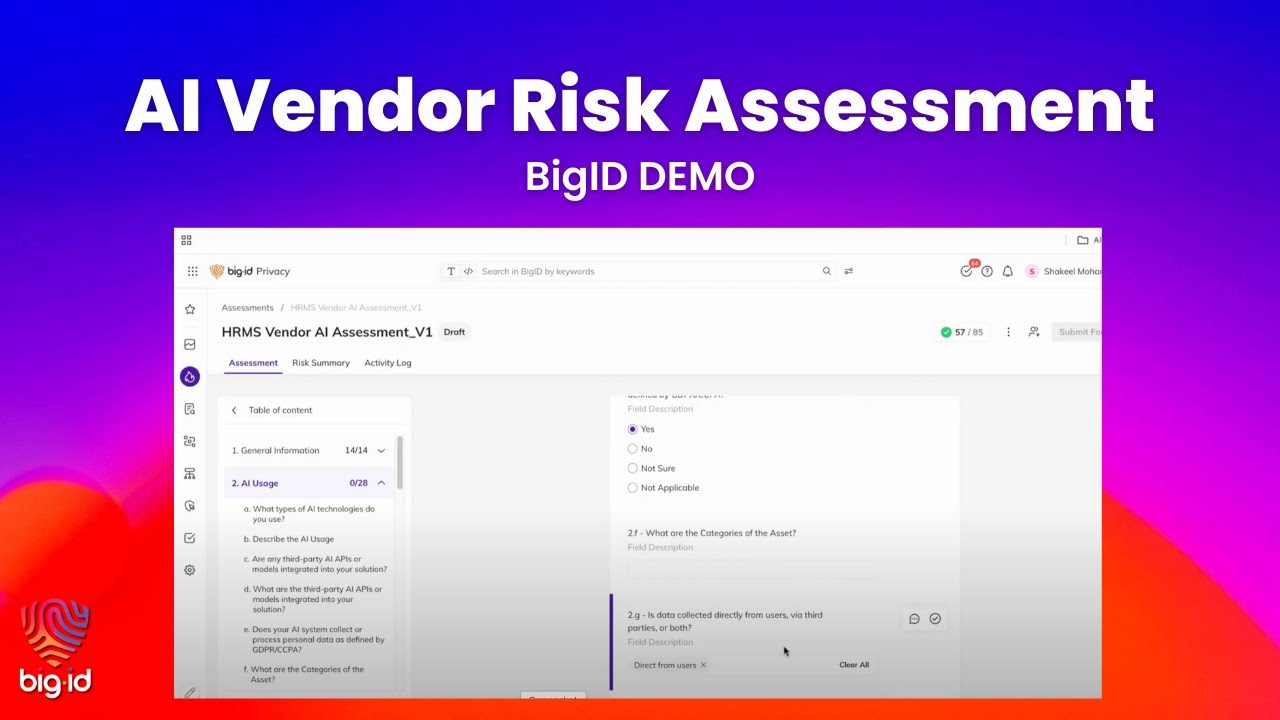 Introducing BigID's AI Vendor Risk Assessment | First-of-Its-Kind for AI TRiSM