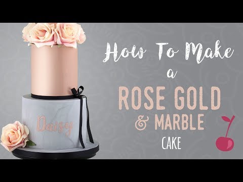 Rose gold and marble cake