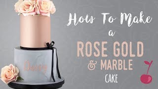 How to Make a Rose Gold and Marble Cake