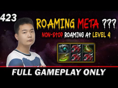 Roaming Meta, 423 use china spammer strategy non-STOP roaming at level 4 - Full Gameplay Meepo #357