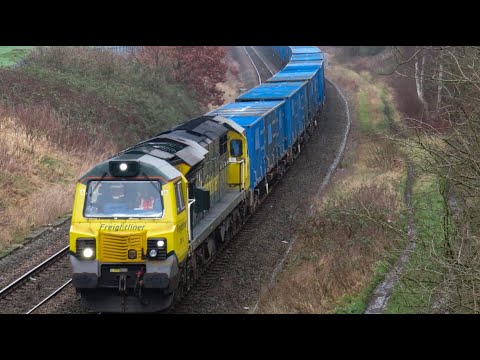 *RARE* Freightliner Class 70 No. 70014 on 6F33 Bredbury - Runcorn F.L @ Cow Lane on 05.02.2020 - HD