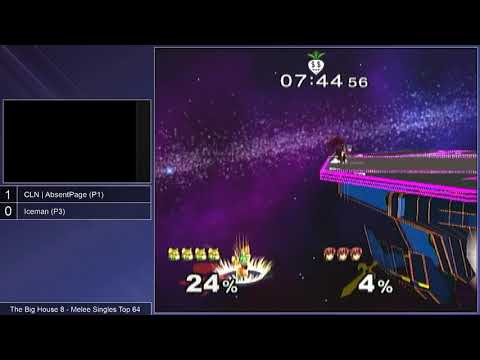 The Big House 8 SSBM - CLN | AbsentPage (Fox) vs. Iceman (Marth) - Melee Top 64 LR2
