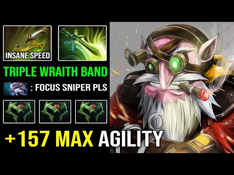 WTF 3x Triple Wraith Band Sniper +157 Agility Speed with Butterfly Swift Blink Hard Carry Dota 2