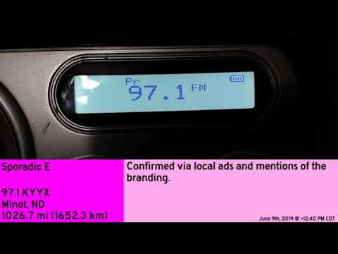 [Sporadic E] KYYX 97.1 - Minot, ND (June 9th, 2019)