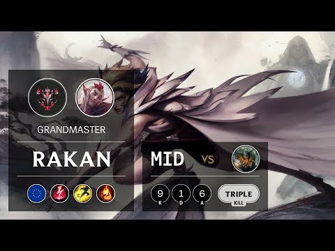 Rakan Mid vs Olaf - EUW Grandmaster Patch 9.17