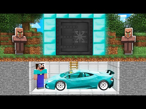 Minecraft NOOB vs PRO: HOW NOOB HIDE THIS SUPER CAR UNDER SECRET BASE! 100% trolling