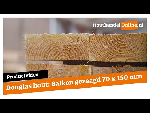 Balk Douglas hout 70x150mm fijnbezaagd  video