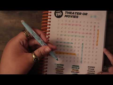 Word Search: Movie Theater [Sleep Aid ASMR] [soft spoken & whispering] [chalk writing] [repetition]