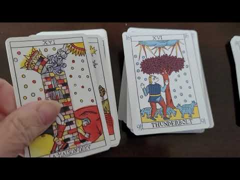 The Playing Marseille & Rare Triumphs tarot decks Side-by-side Comparison of