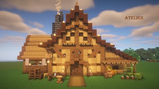 [マイクラ建築]地下倉庫付きおしゃれな作業場の作り方 木造サバイバル拠点[Minecraft][tutorial][survival][atelier]