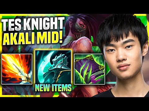KNIGHT PICKS AKALI WITH NEW ITEM NIGHT HARVESTER! - TES Knight Plays Akali Mid vs Galio!