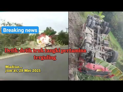 Detik-detik Laka Truk Pertamina Terguling // Rem Blong