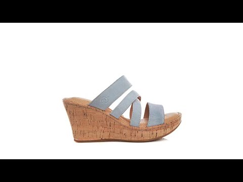 Born Edithe Leather Platform Wedge Sandal