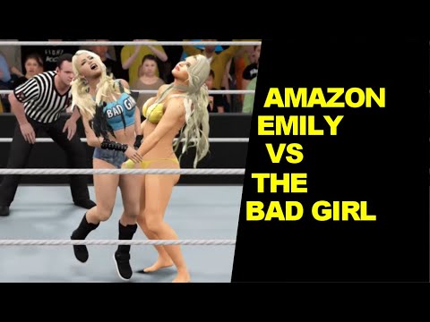 WWE 2K17 Amazon Emily vs The Bad Girl - Extreme Rules