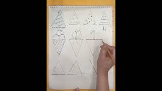 how to draw things using triangle shape# easy shape drawing# YouTube shorts# shorts# utbaartandcraft