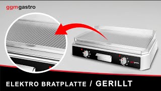 Plancha électrique - plaque acier - 2 zones - 5,0 kW - Rainurée - Surface de cuisson : 790x445mm