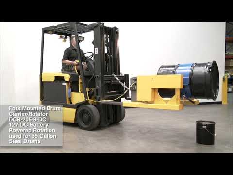 Vestil DCR-205-8-DC Fork Truck Drum Carrier/Rotator 12V DC Battery Powered