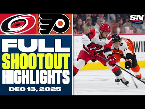 Carolina Hurricanes at Philadelphia Flyers | FULL Shootout Highlights - December 13, 2025