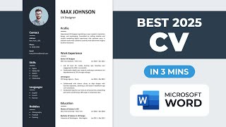 Download lagu How to Make CV in Microsoft Word | Best CV Format 2025 | Quick Resume mp3