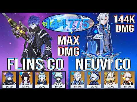 🔥 144K Neuvillette!? Flins Team DESTROYS Spiral Abyss 12 (No Abyss Buff) | Genshin Impact