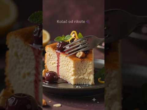 Kolač od rikote sa pečenim grožđem i badem-krokantom 🍇🍰